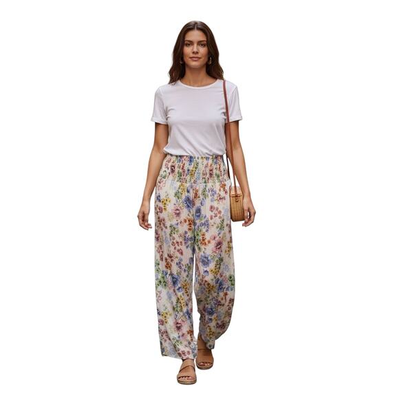 Alexis Sheer Floral Pants Multicolor Womens Size Medium - Picture 1 of 5